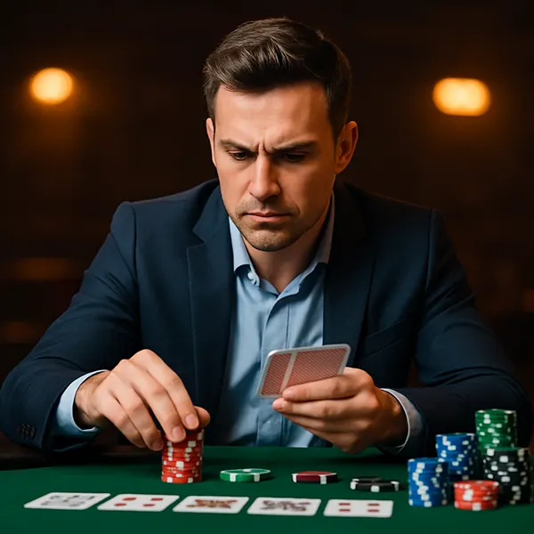 Jetons de poker alignés